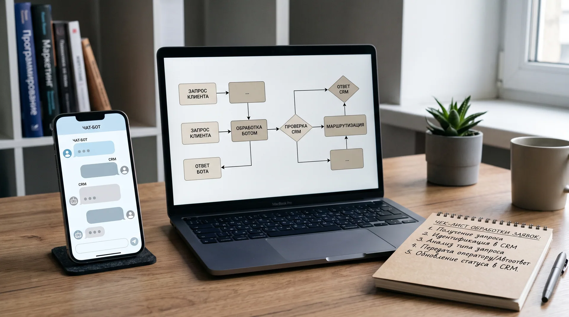 Рабочая сцена к материалу «Интеграция чат ботов с crm: требования, риски и первый запуск»