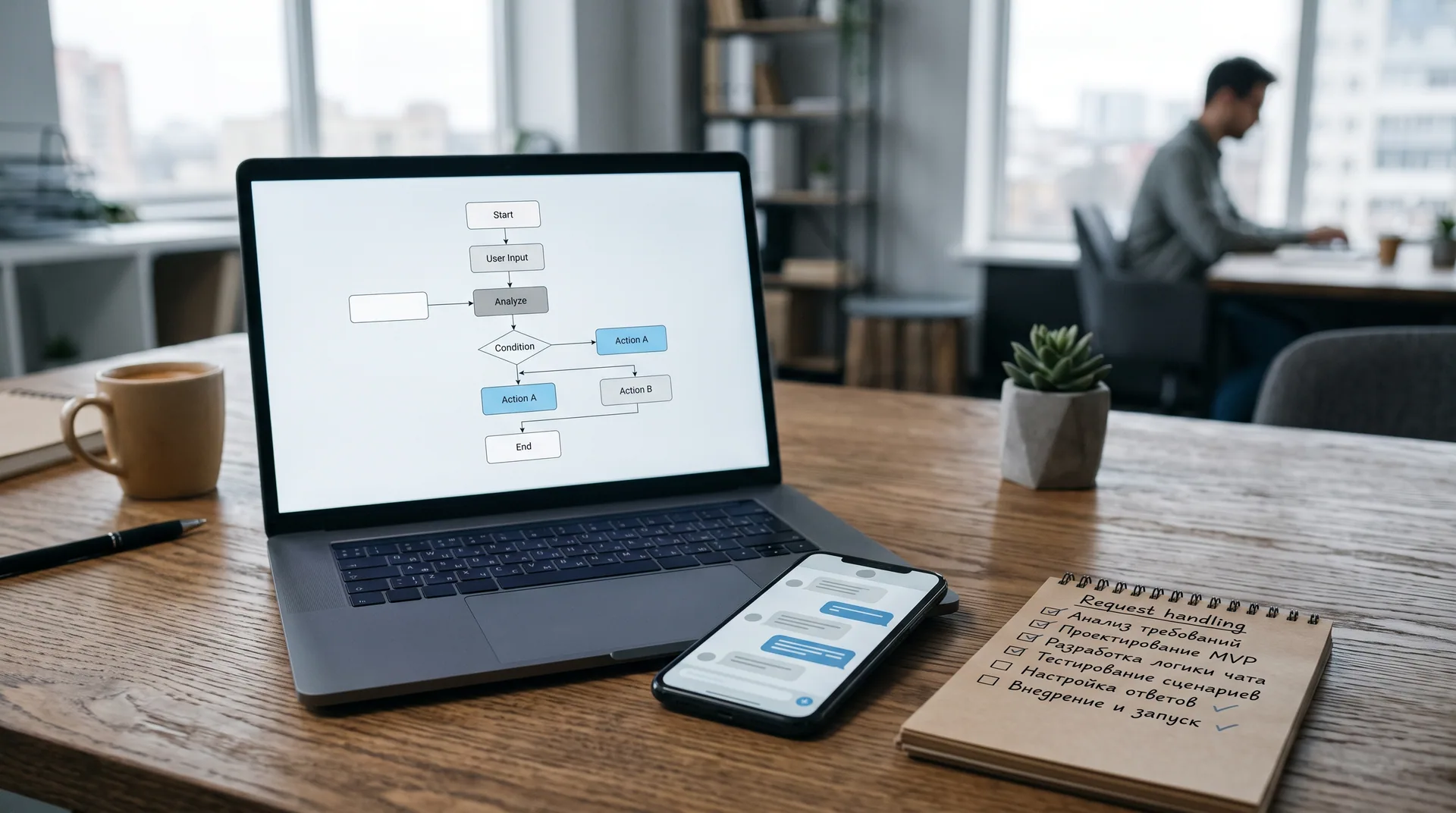 Рабочая сцена к материалу «Разработка mvp платформы: этапы разработки и внедрения»