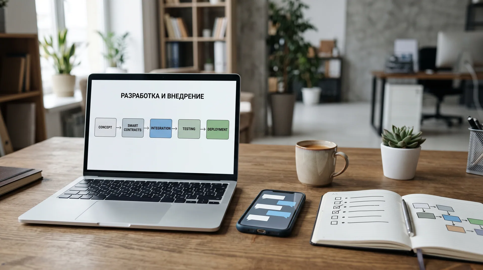 Рабочая сцена к материалу «Разработка web 3 приложений: этапы разработки и внедрения»